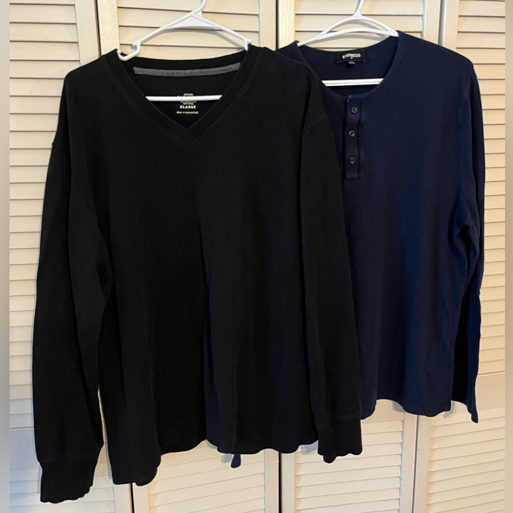 Express Black and Navy Long Sleeve Shirts